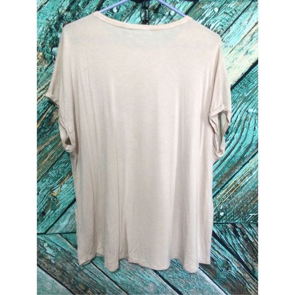 APT.9 Cap Sleeve Top Sequin Accents Beige Size XXL - Picture 10 of 13